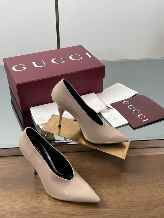 Gucci Pointed Toe Stiletto Pumps Premium Leather Lining