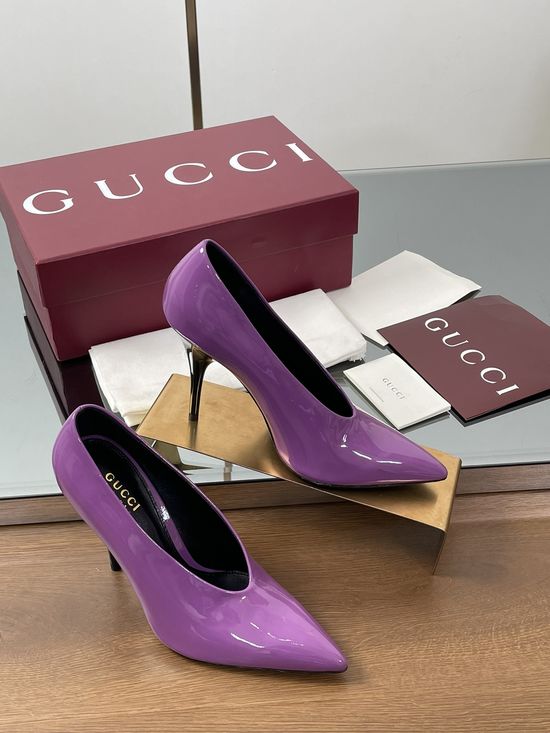 Gucci Pointed Toe Stiletto Pumps Premium Leather Lining
