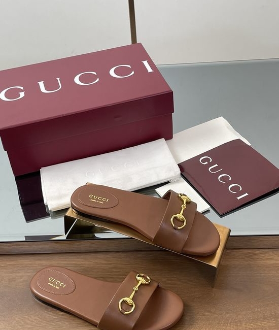 Gucci Horsebit Detail Printed Canvas Slide Sandals