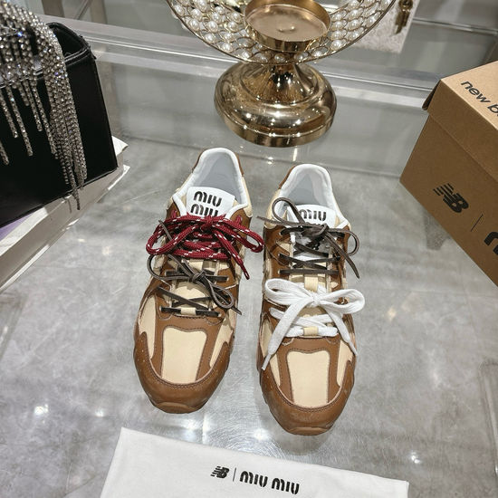 Miu Miu Casual Slip On Sneakers With Distressed Leather Upper