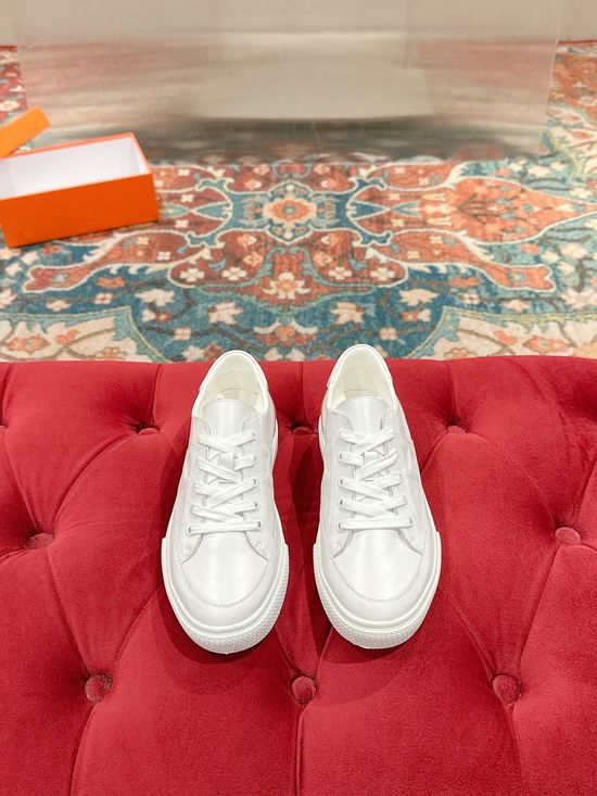 Hermes Premium Leather Casual Shoes with Elegant Buckle Soft Sole Footwear