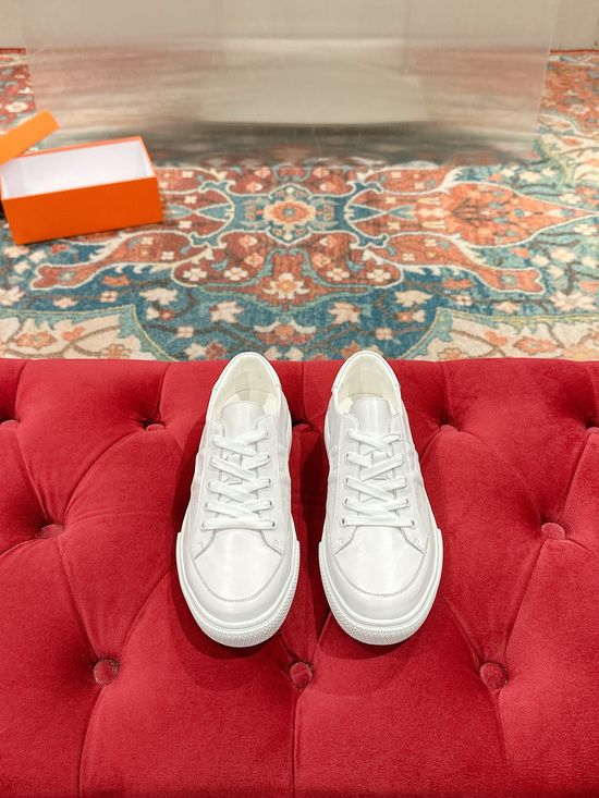 Hermes Premium Leather Casual Shoes with Elegant Buckle Soft Sole Footwear