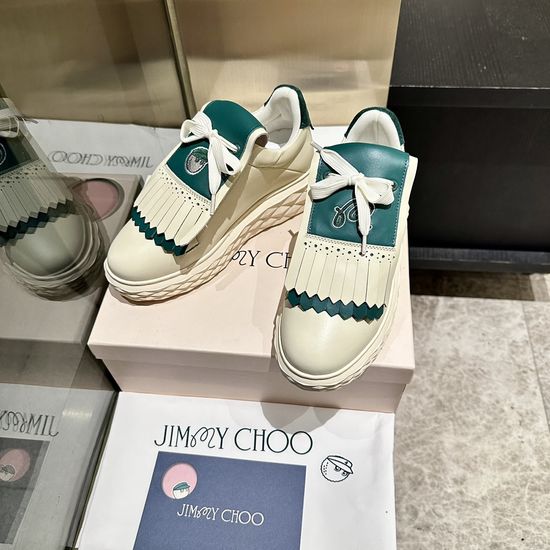 Jimmy Choo Classic Casual White Sneakers Comfortable Daily Footwear