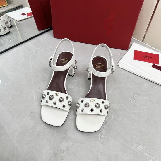 Valentino Genuine Leather Block Heel Sandals Elegant Daily Wear
