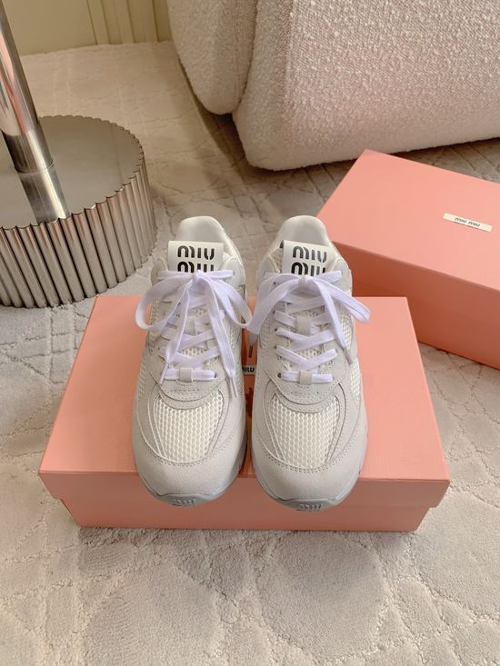 Miu Miu Vintage Chunky Sneakers Thick Sole Comfortable Versatile Daily Shoes