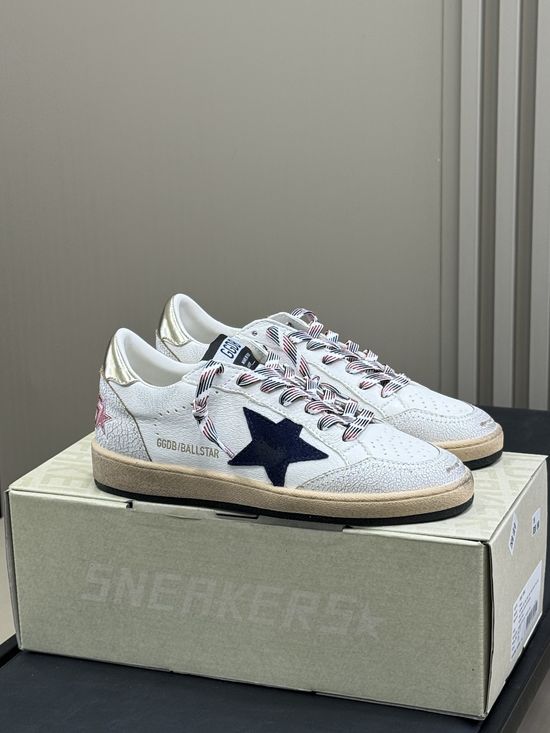 Golden Goose Soft Sheepskin Casual Shoes Elegant Lace-up Style