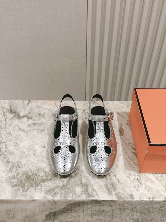 Hermes Hollow Out Mary Jane Shoes with Comfortable Sole
