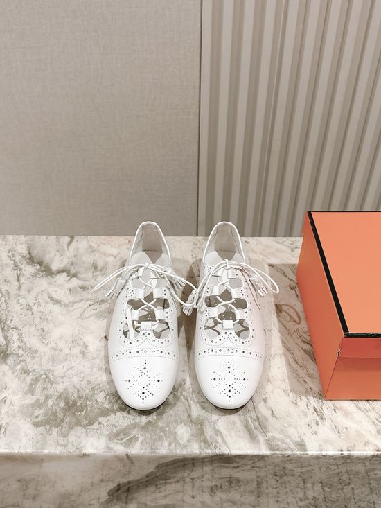 Hermes Hollow Out Mary Jane Shoes with Comfortable Sole