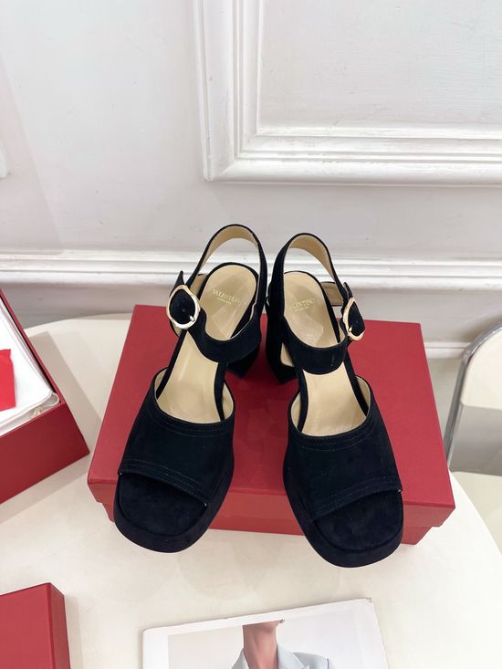 Valentino Elegant Strap High Heel Sandals with Decorative Buckle
