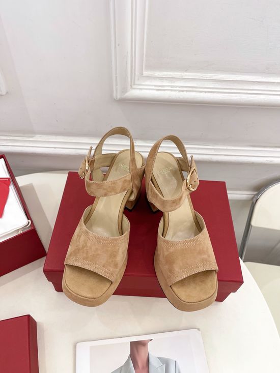 Valentino Elegant Strap High Heel Sandals with Decorative Buckle