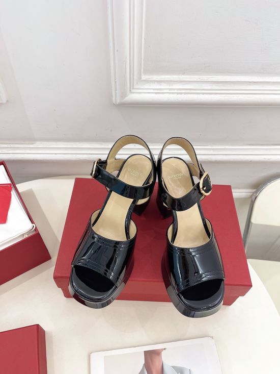 Valentino Elegant Strap High Heel Sandals with Decorative Buckle