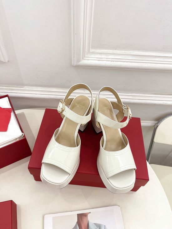 Valentino Elegant Strap High Heel Sandals with Decorative Buckle