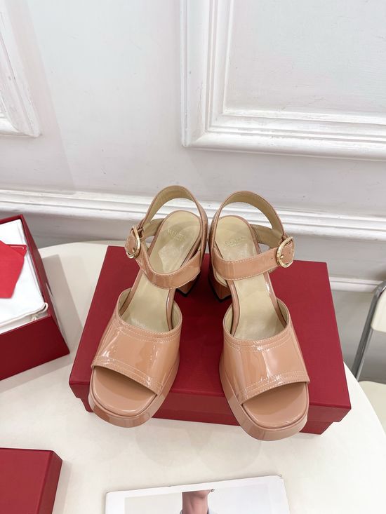 Valentino Elegant Strap High Heel Sandals with Decorative Buckle