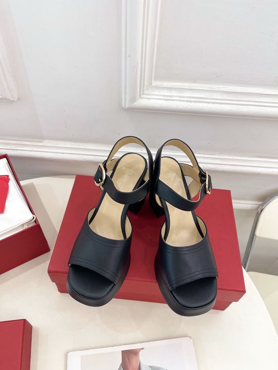 Valentino Elegant Strap High Heel Sandals with Decorative Buckle