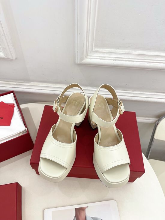 Valentino Elegant Strap High Heel Sandals with Decorative Buckle