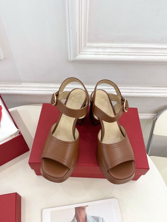 Valentino Elegant Strap High Heel Sandals with Decorative Buckle