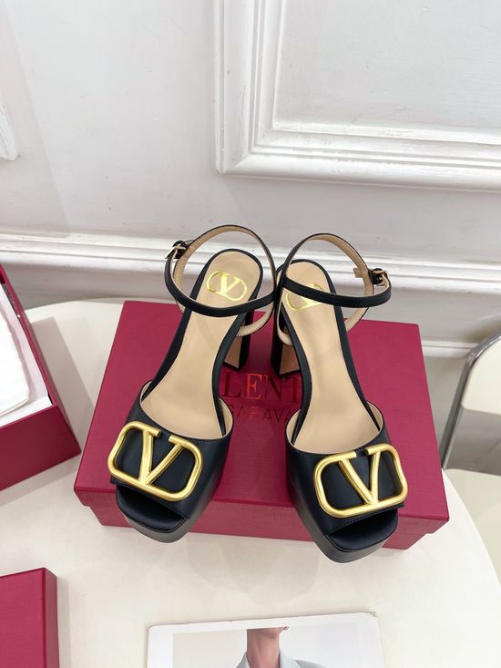 Valentino Platform High Heel Stud Decor Dress Sandals