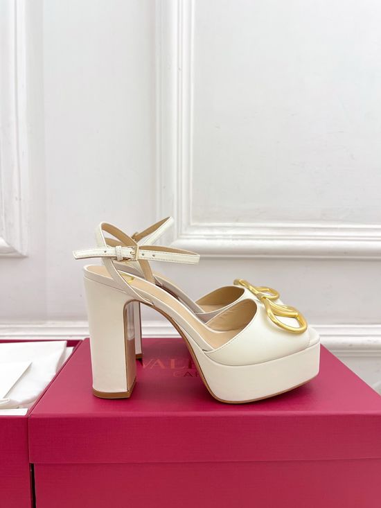 Valentino Platform High Heel Stud Decor Dress Sandals