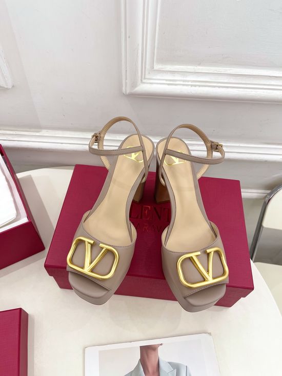 Valentino Platform High Heel Stud Decor Dress Sandals