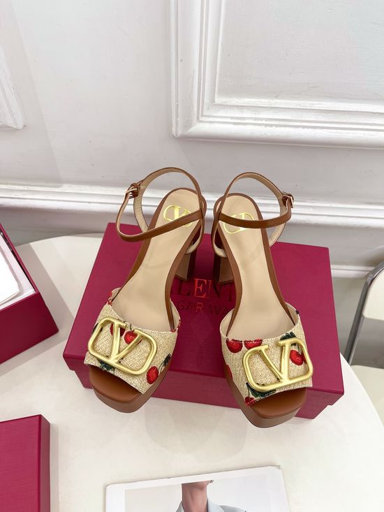 Valentino Platform High Heel Stud Decor Dress Sandals