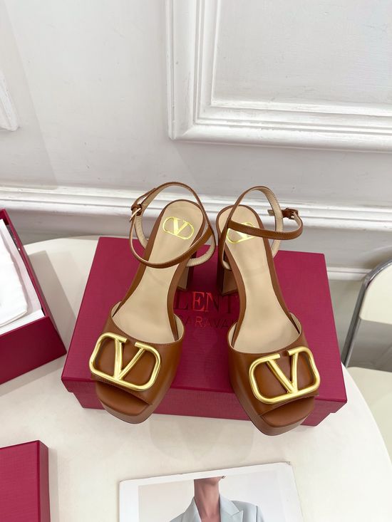 Valentino Platform High Heel Stud Decor Dress Sandals