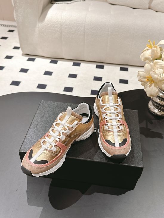 Chanel Cowhide Platform Casual Sneakers Comfortable Versatile Footwear