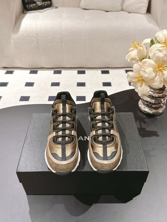 Chanel Cowhide Platform Casual Sneakers Comfortable Versatile Footwear