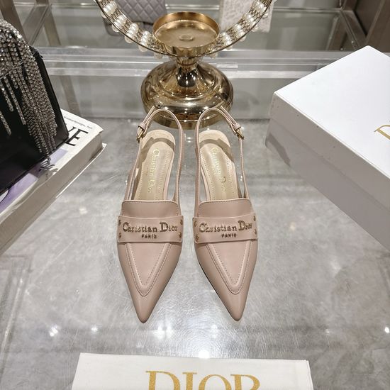 Christian Dior Pointed Toe Kitten Heel Sandals with Logo Detail