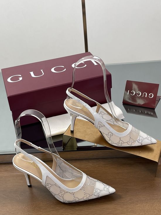 Gucci Rhinestone Embellished Stiletto Heel Dress Sandals