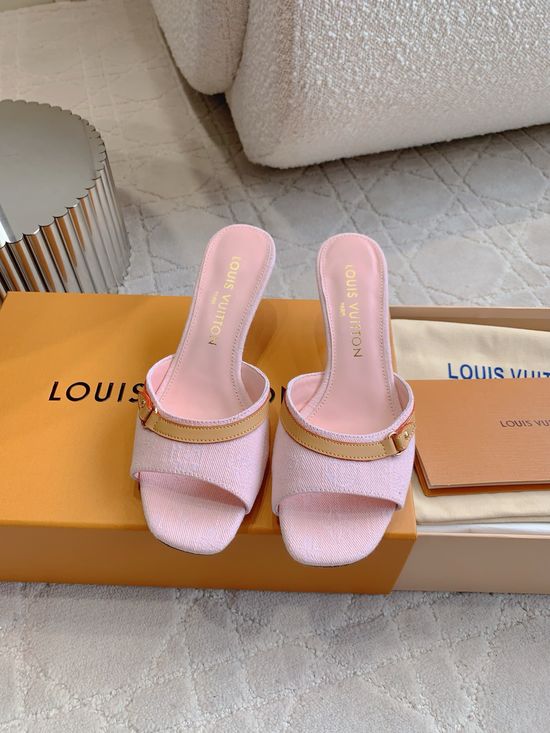 Louis Vuitton Patterned Low Heel Mules Soft Lining Non-slip Sole
