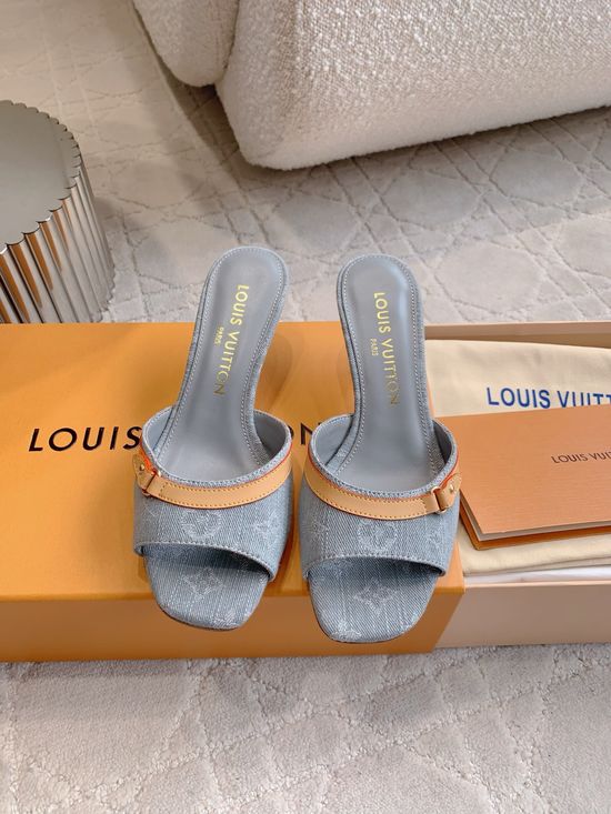 Louis Vuitton Patterned Low Heel Mules Soft Lining Non-slip Sole