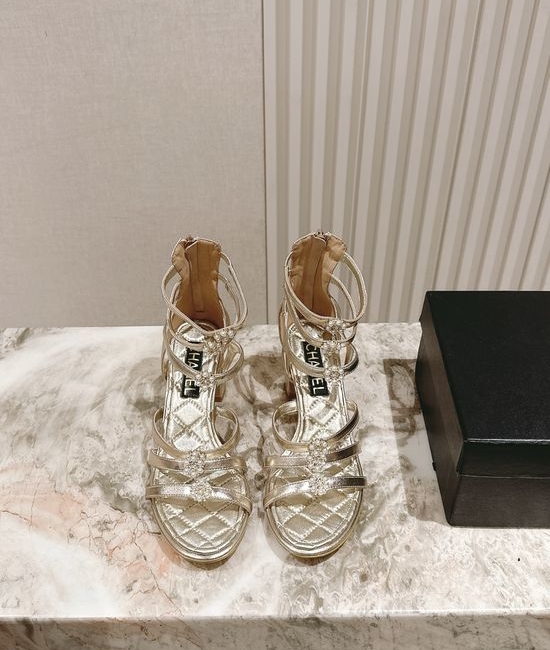 Chanel Faux Pearl Decor Comfortable Leather Sandals