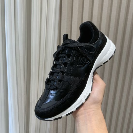 Chanel Classic Casual Leather Sneakers With Non-slip Sole