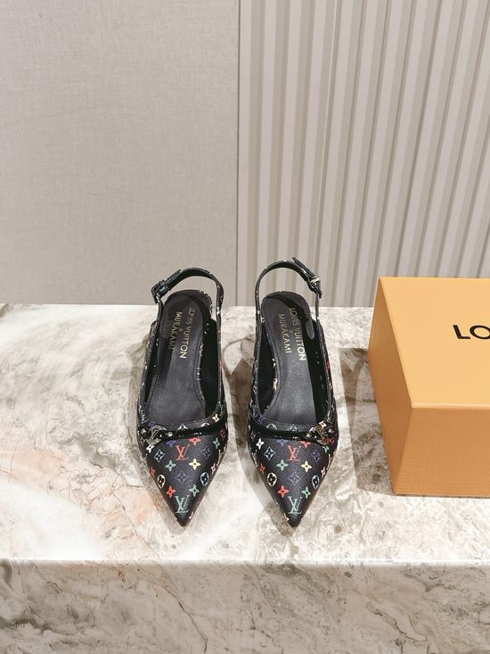 Louis Vuitton Chic Chunky Heel Buckle Strap Casual Shoes