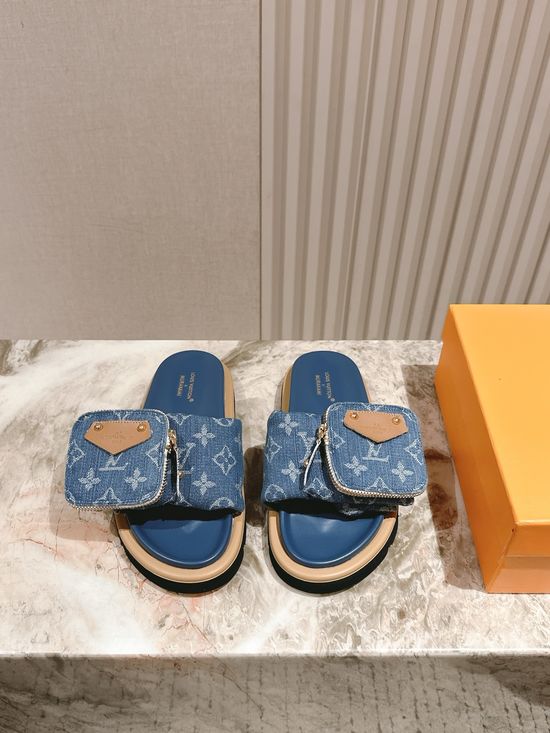 Louis Vuitton Stylish Removable Pouch Anti-slip Casual Slippers