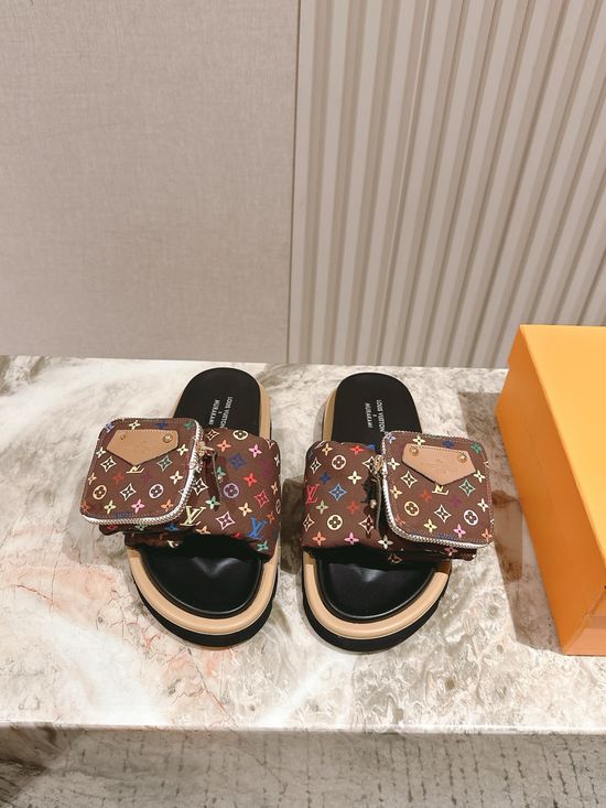 Louis Vuitton Stylish Removable Pouch Anti-slip Casual Slippers