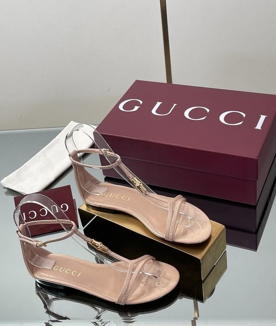 Gucci Bamboo Buckle Leather Thong Sandals With Genuine Leather Sole