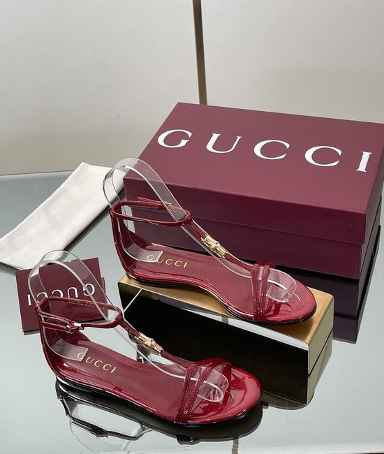 Gucci Bamboo Buckle Leather Thong Sandals With Genuine Leather Sole