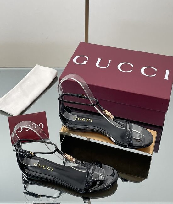 Gucci Bamboo Buckle Leather Thong Sandals With Genuine Leather Sole