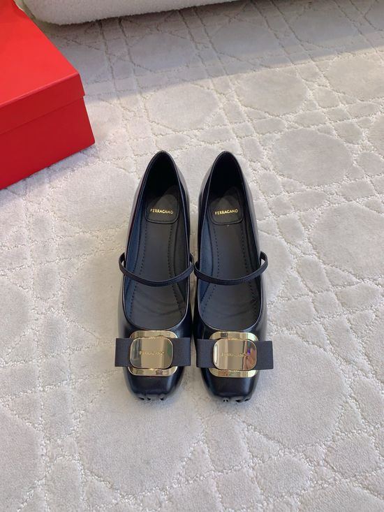Ferragamo Mary Jane Ballet Flats with Optional Low Heel