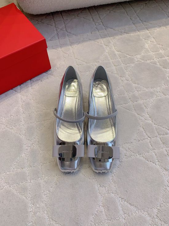 Ferragamo Mary Jane Ballet Flats with Optional Low Heel