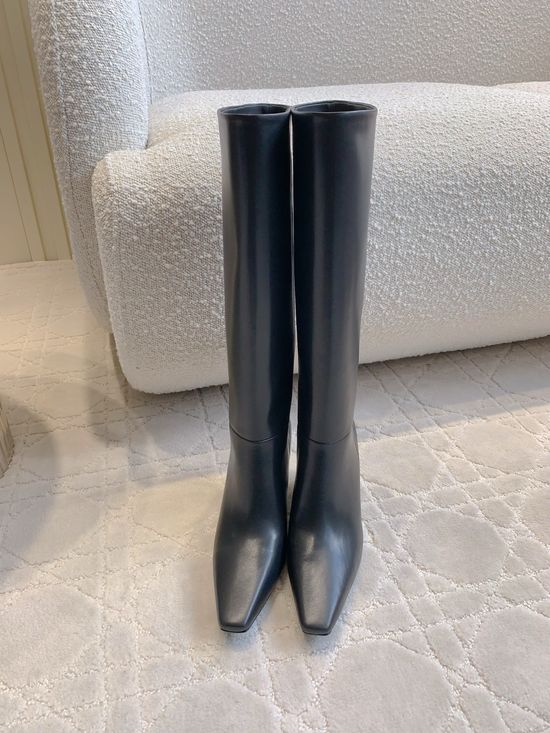Yves Saint Laurent Slimming High Heel Knee High Boots Smooth Leather