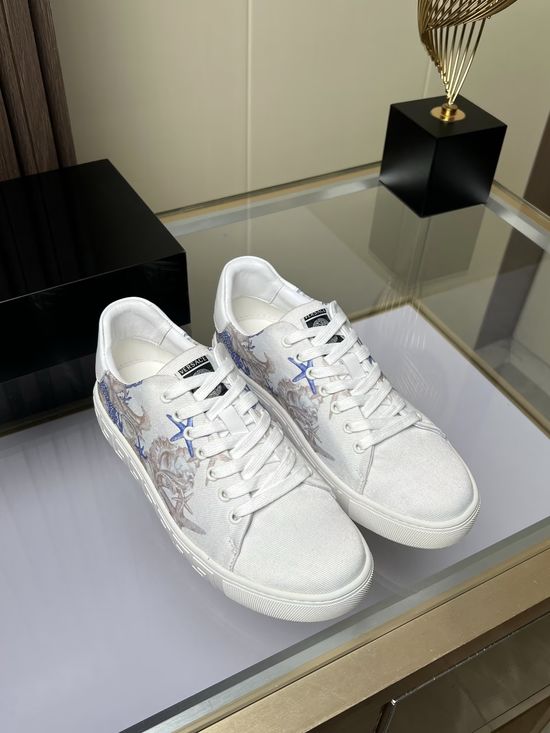 Versace Canvas Cowhide Casual Comfortable Flat Shoes