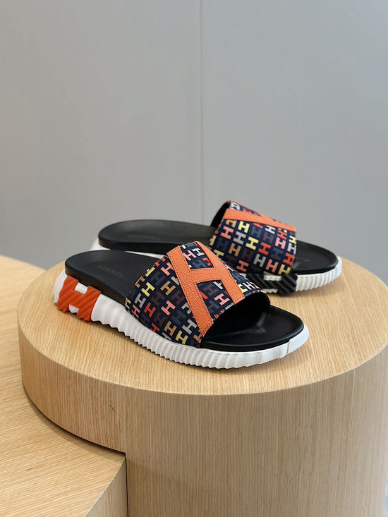 Hermes Slip-On Flat Sandals Soft Genuine Leather Lightweight Sole Shoes