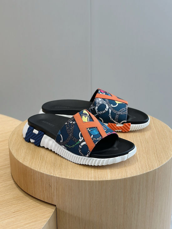 Hermes Slip-On Flat Sandals Soft Genuine Leather Lightweight Sole Shoes