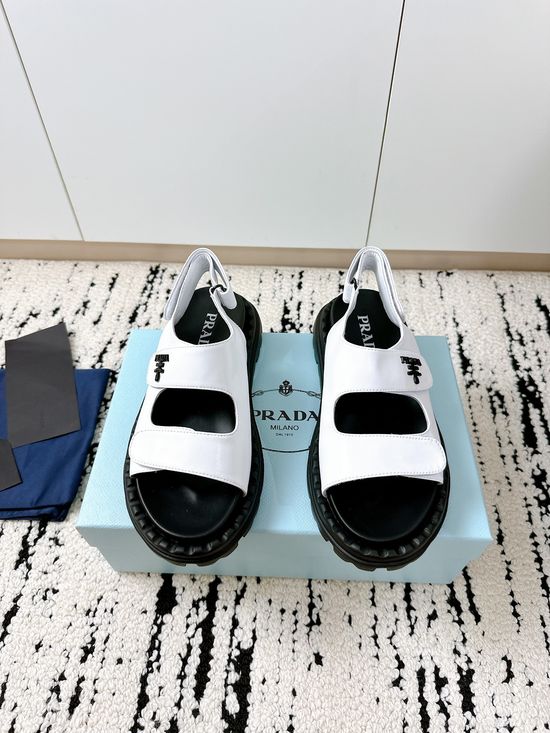 Prada Premium Leather Non-slip Casual Comfortable Sandals