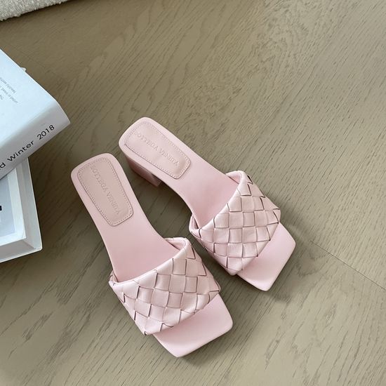 Bottega Veneta Woven Square Toe Leather High Heel Shoes