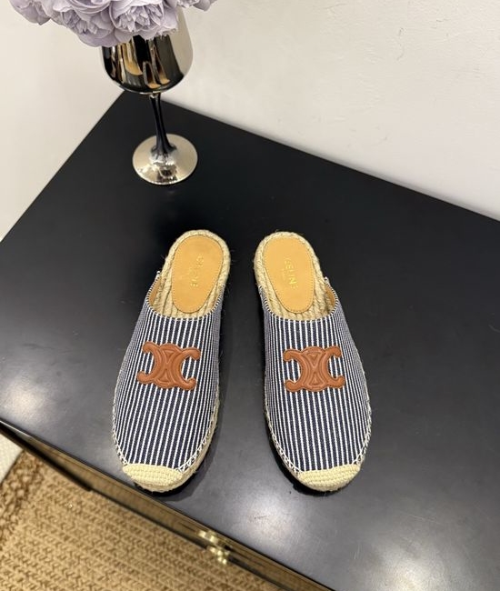 Celine Vintage Retro Canvas Espadrilles Comfortable Daily Footwear
