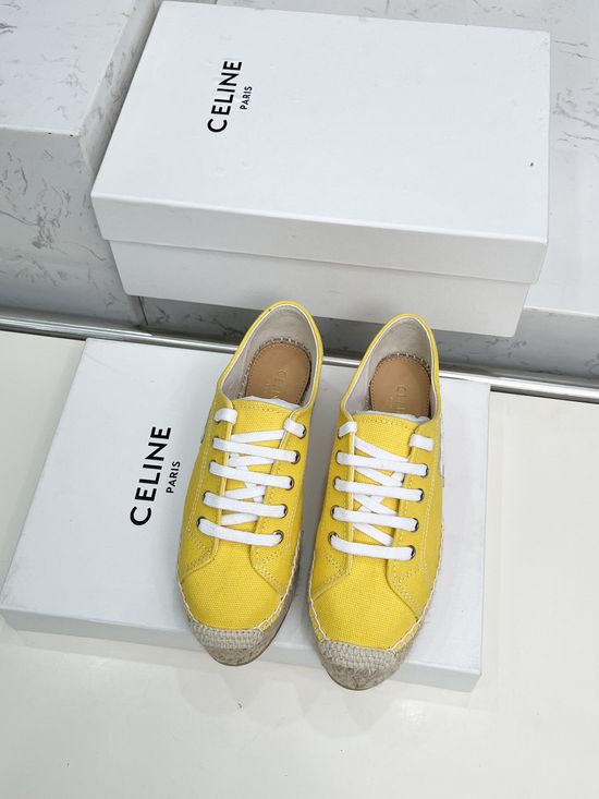Celine Classic Espadrilles Slip On Casual Flats with Embossed Logo