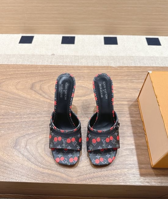 Louis Vuitton LV 3D Cherry Decor Flat Ballet Slippers with Leather Sole